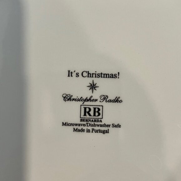 Christopher Radko “It's Christmas” Handled Ornament Tray Made in Portugal - Picture 7 of 9